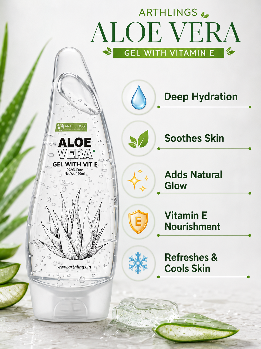 Pure Aloe Vera Gel With Vit E For Face & Body