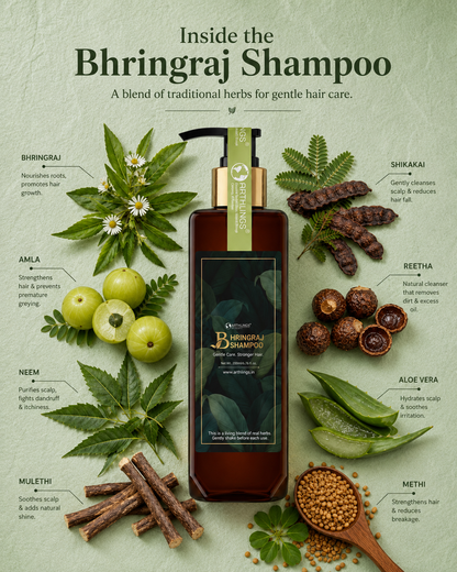 Farm-Fresh Bhringraj Power! Organic Shampoo for Healthy Hair (200ml)