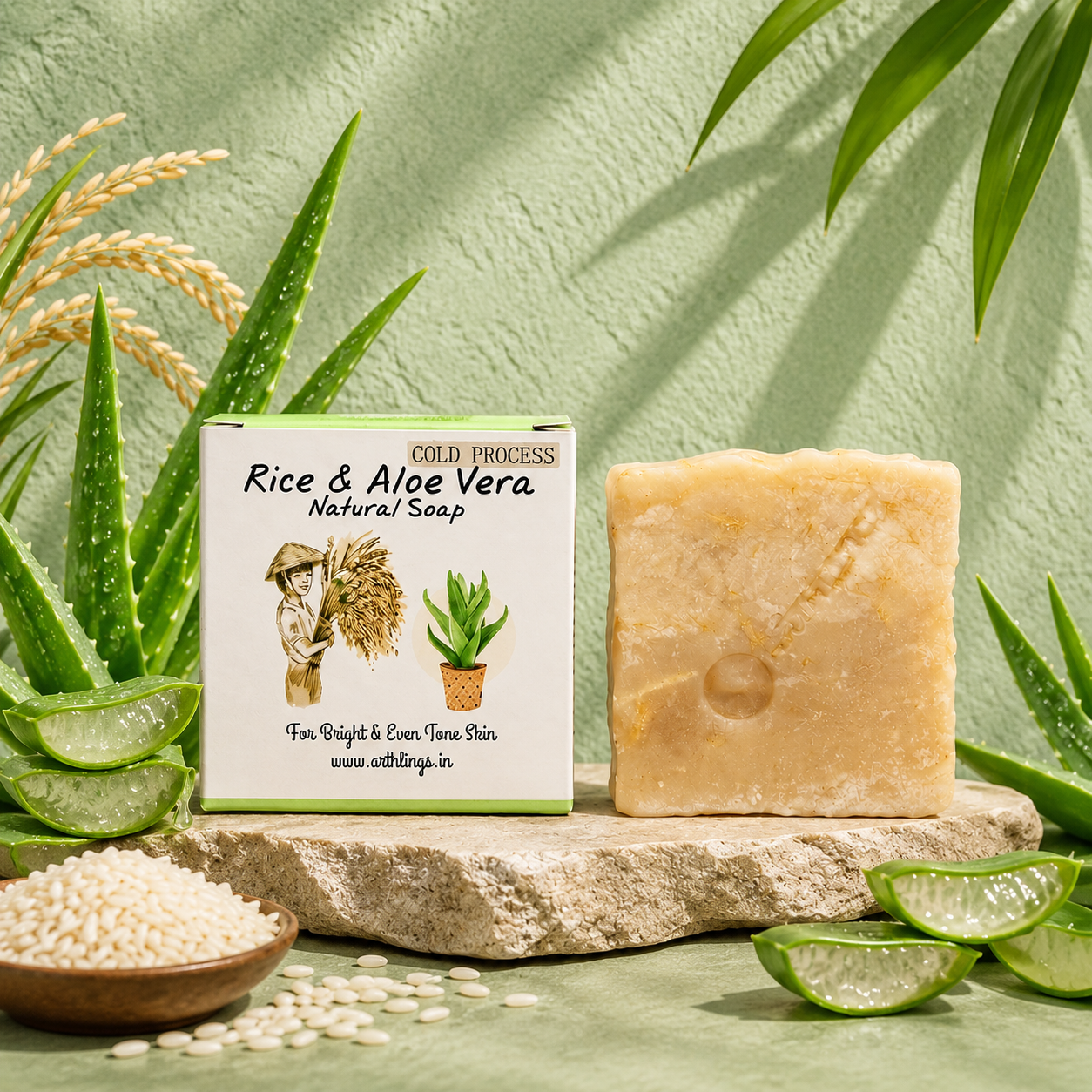 Arthlings Rice & Aloe Vera Cold Process Soap
