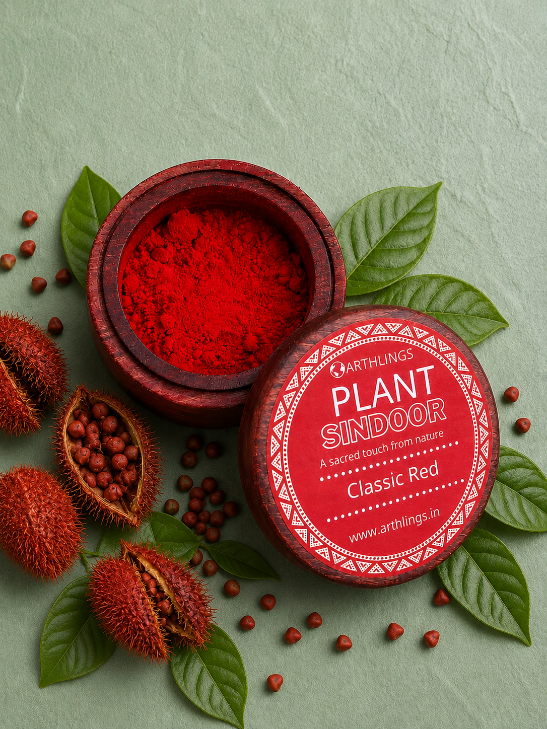 Organic Plant-Based Sindoor/ Kumkum - Classic Red (Safe Color)