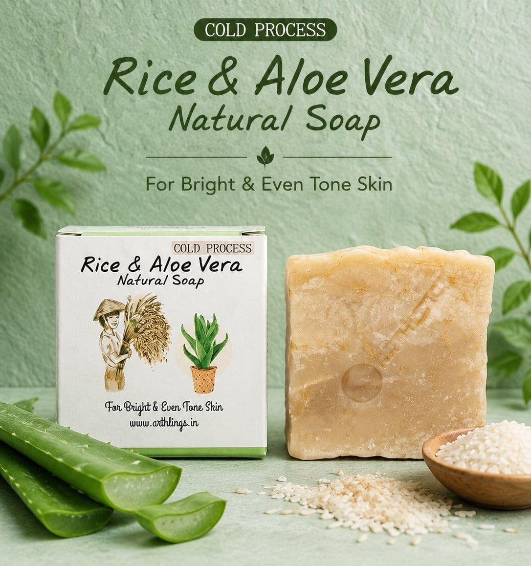 Arthlings Rice & Aloe Vera Cold Process Soap