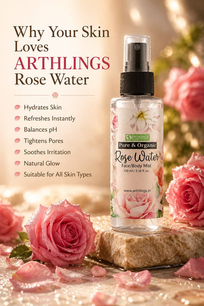 Steam-Distilled Organic Rosewater 100ml